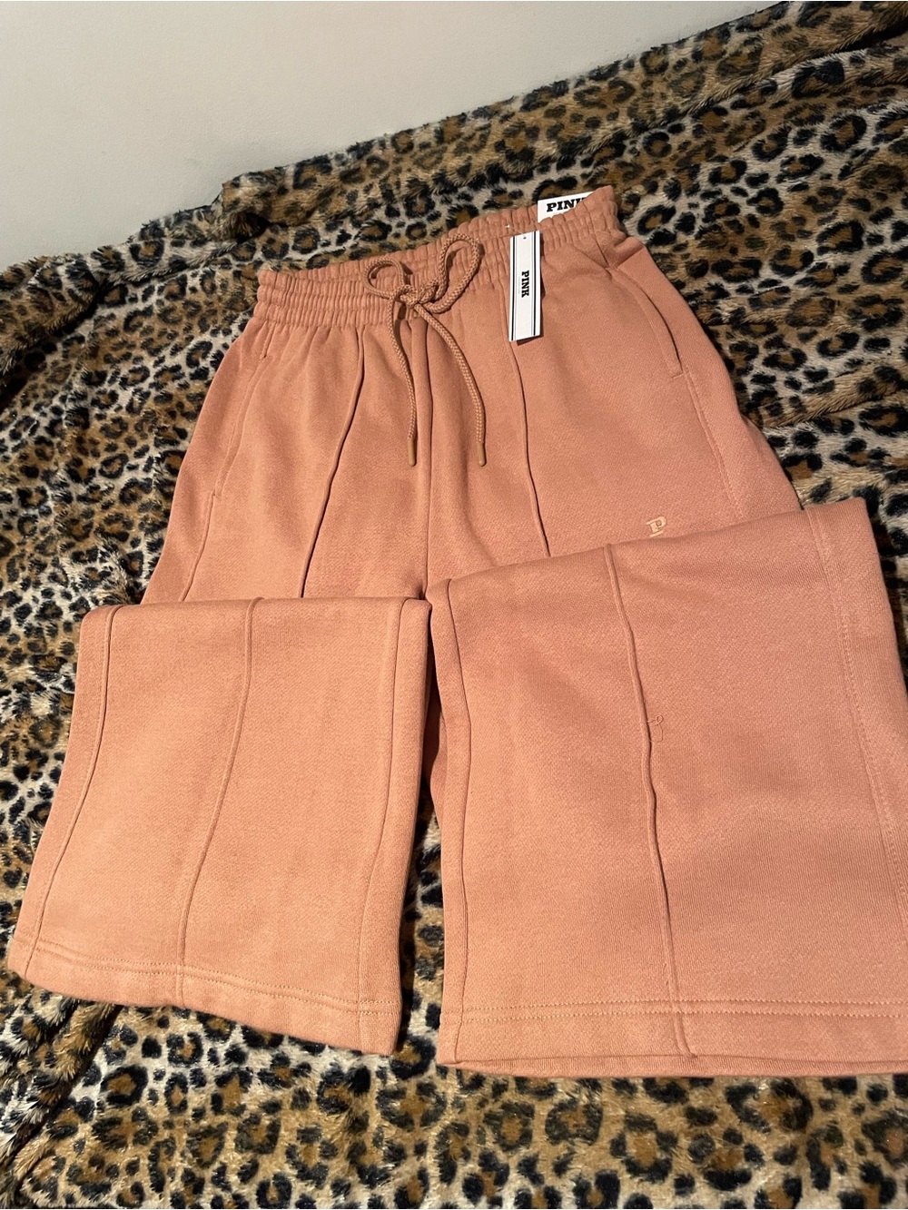 PINK Victoria's Secret Wide Leg Pants in Dusty Rose